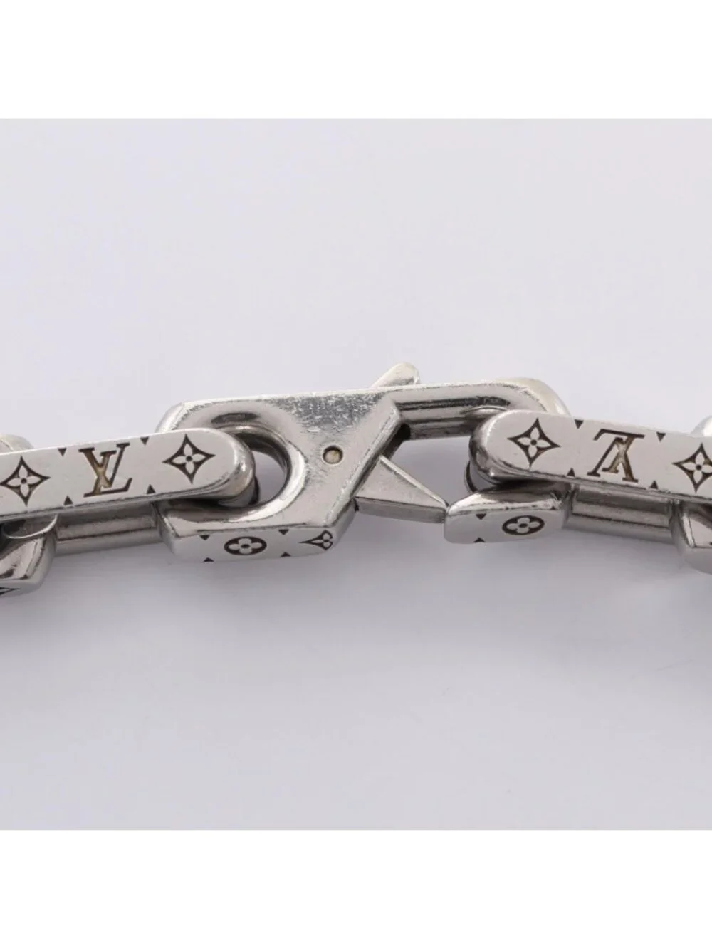 Louis Vuitton Necklace Collier Chain Monogram Silver Stainless Steel